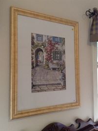 Framed art and prints in every room.