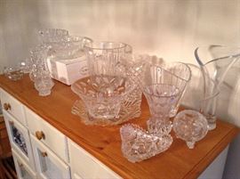 Pretty crystal and glass ware.