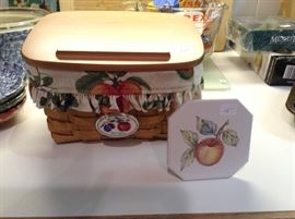 This is the prettiest Longaberger recipe holder/basket and a darling recipe card tile holder.