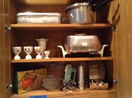 More of the vintage kitchen items.  Notice original packaging and the little hand beater in the most popular color.  Sure would be cute in someone's beach house!  I'm just sayin'.