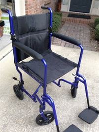 Probasics Aluminum Transport Chair.  Lightweight and collapses.