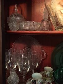 Vintage serving pieces and glassware