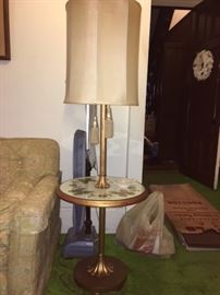 Vintage Inlaid Lamp Table