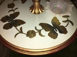 Vintage Inlaid Lamp Table