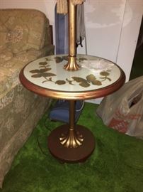 Vintage Inlaid Lamp Table