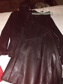 Vintage Dashi leather suit with matching hat