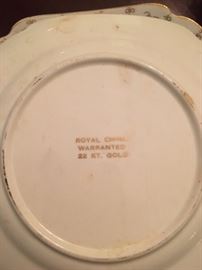 Royal China - warranted 22 kt gold plates