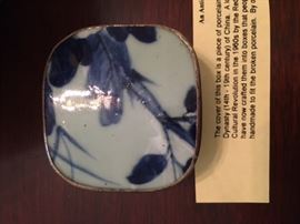 Antique Porcelain Box with antique Chinese porcelain top