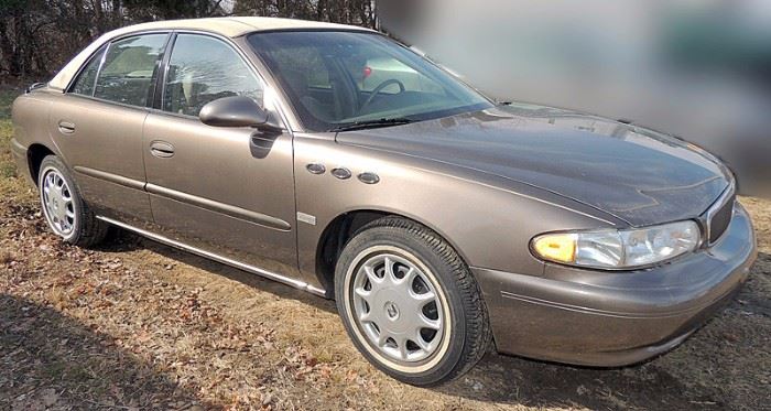 2003 Buick Century Sedan
Centennial Edition; 75,368 Miles; Brown Metallic Exterior, Beige Leather Interior; Power Windows, Locks, Mirrors; Power Driver’s Seat; Remote Kelyess Entry Fob; Dual Temperature Controls; Antilock Brakes; AM/FM with CD and Cassette; Auto-Dim Rear View Mirror, & more. VIN: 2G4WS52J531297178