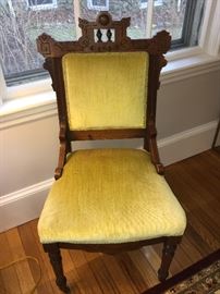 Eastlake Chair upholstered in velvet