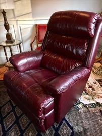 Great, deep red, comfy, casual recliner