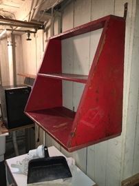 cool old painted red shelf
