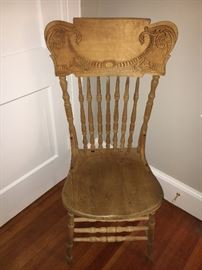 Antique press back chair