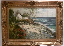 Pretty oil on canvas seascape