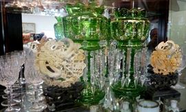 pair of soapstone Chinese table screens