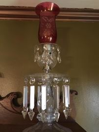 Pair of Two Crystal Candleabras