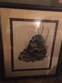 Hand Signed Lithograph by Richard Sloan "Ruffed Grouse"
