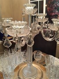 5 Candle Crystal Candleabra