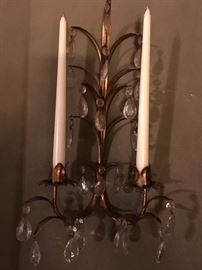 Pair of Crystal Wall Sconces
