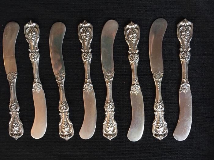 Sterling Silver Barton& Reed Swirl Butte Knives, Set of 12
