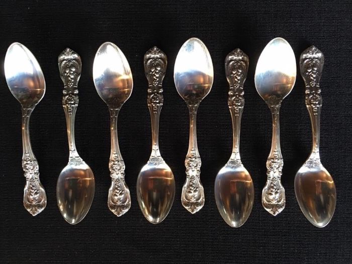 Sterling Silver Reed & Barton Demi Tasse Spoons, Set of 12