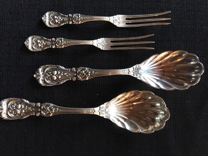 Sterling Silver Reed & Barton 
   (2) Sugar Spoons
   (2) Lemon Forks