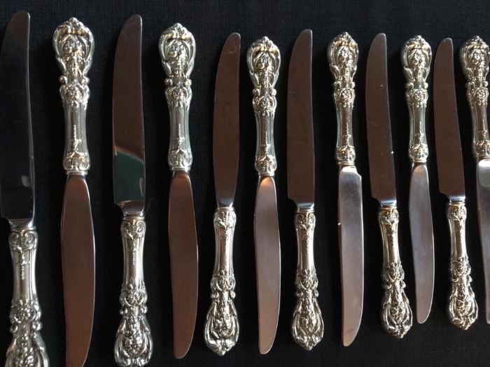 Sterling Silver Reed & Barton
   Dinner  Knives, Set of 36