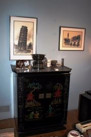 Cabinet with Asian Flair and Decorative