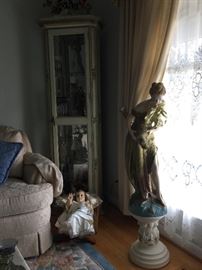 Lighted curio cabinet and decor
