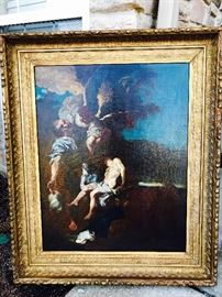 Oil on canvas painting by Johann Liss "Sacrafice of Isaac" circa 1620