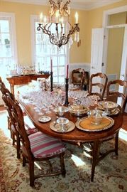 Century dining table with 2 leaves and 6 chairs (break down to a round table), also have matching china cabinet and buffet.