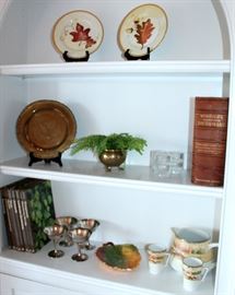 Brass / copper items, silverplate, books, Nippon porcelain (some of these items are sold)