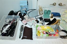 Hair dryers / curling irons, misc. bath items, scarves