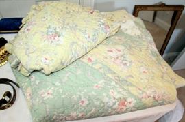 Beautiful quilted bedspread and shams