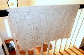 Antique crochet bed cover