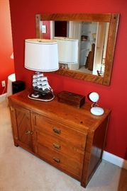 Young-Hinkle dresser with mirror, ship lamp