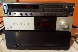 Aragon Mondial 8002 Dual Mono Block Amplifer, CARVER CT-SEVEN Sonic Holography Preamplifier Tuner, Classe Audio SSP-30 Preamplifier Preamp Surround Processor