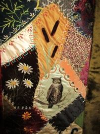 detail on crazy quilt