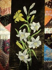 detail on crazy quilt