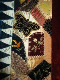 detail on crazy quilt
