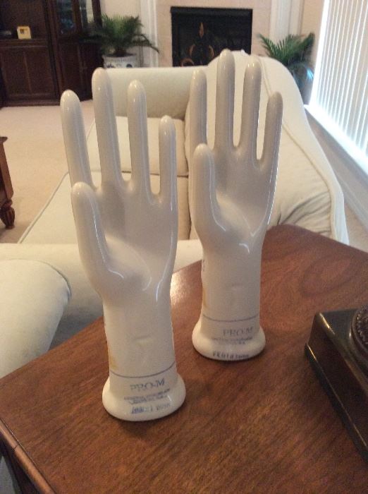 Pair of porcelain vintage mannequin hands