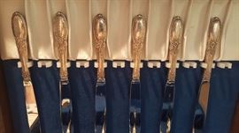 Towle "Old Mirror" part of 32 piece sterling silver set in anti-tarnish silverware box