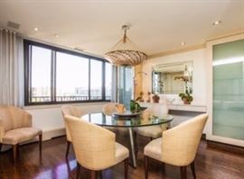 Set of Donghia Six Upholstered Dining Chairs