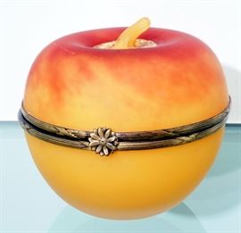 Limoges Apple Form Glass Box