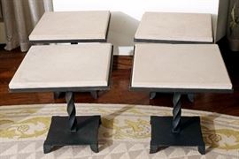 Four Wrought Iron Granite top Stands