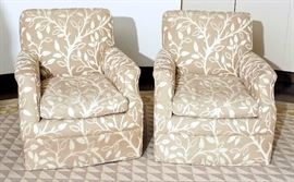 Pair, Uphosltered Arm Chairs