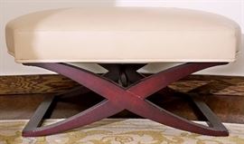 Pair Contemporary Leather Upholstery Window Bench