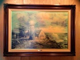 Thomas Kincade "A Light in The Storm" Litho on Canvas