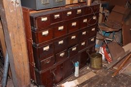 oak library cabinet....24 drawers