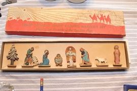 Wood carved nativity